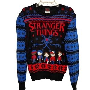 Stranger Things Ugly Christmas Sweater Netflix Limited Edition Mens Sz M Medium